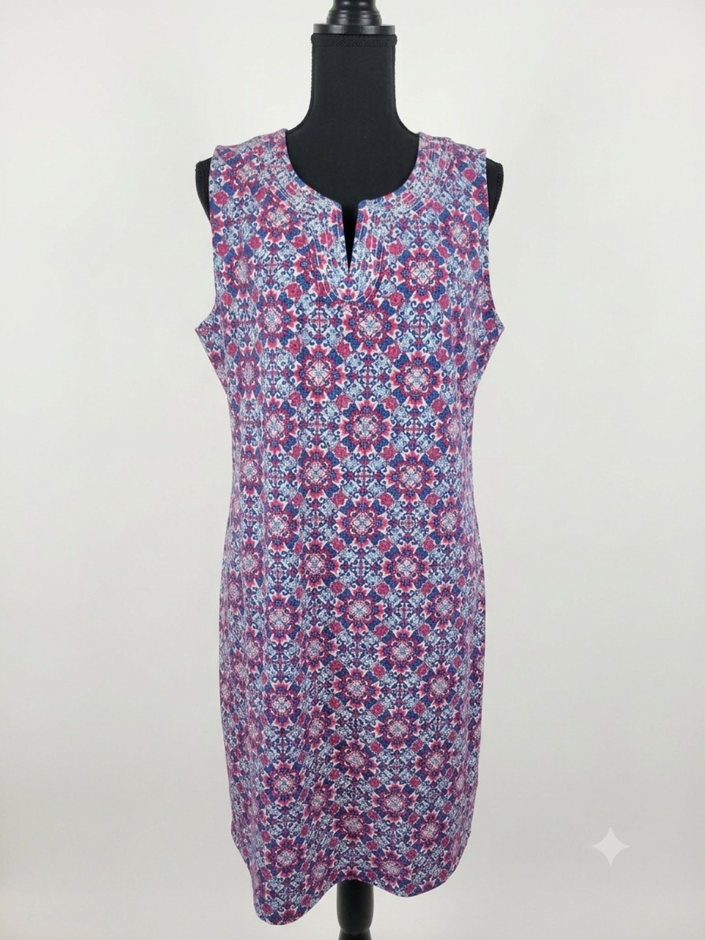 Talbots Multicolor Pink and Blue Printed Tank Dress